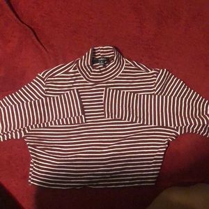 Burgundy and white crop top